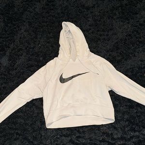 White NIKE Cropped Hoodie